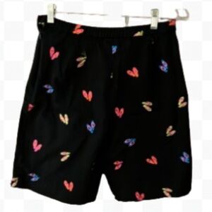 COLDWATER CREEK Black Embroidered Flip Flop Shorts NWOT